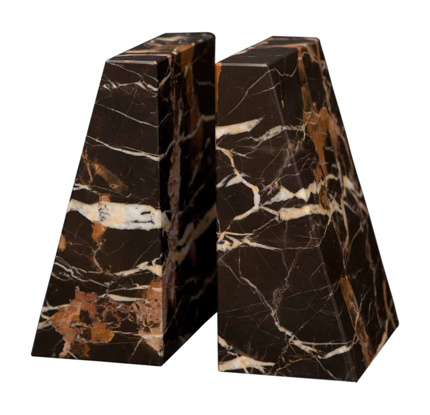 BOOKENDS BLACK & GOLD MARBLE ZEUS