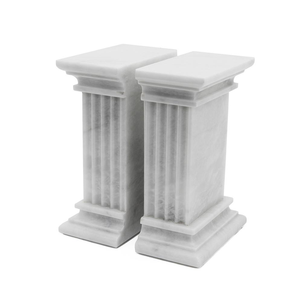 BOOKENDS PEARL WHITE MARBLE REN