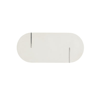 ACCENT TABLE OVAL WHITE WOOD & METAL