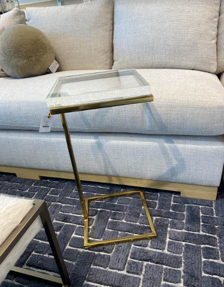 SIDE TABLE MARTINI BRASS BASE & ACRYLIC TOP SQUARE