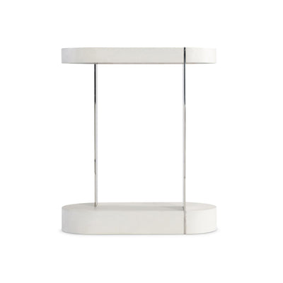 ACCENT TABLE OVAL WHITE WOOD & METAL