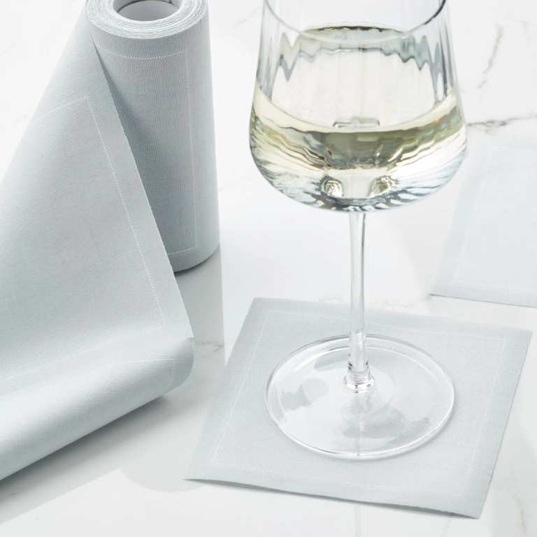 COCKTAIL NAPKINS ROLL PEARL GREY