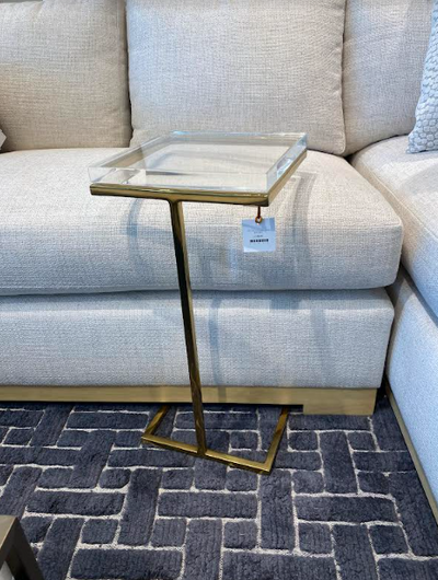 SIDE TABLE MARTINI BRASS BASE & ACRYLIC TOP SQUARE