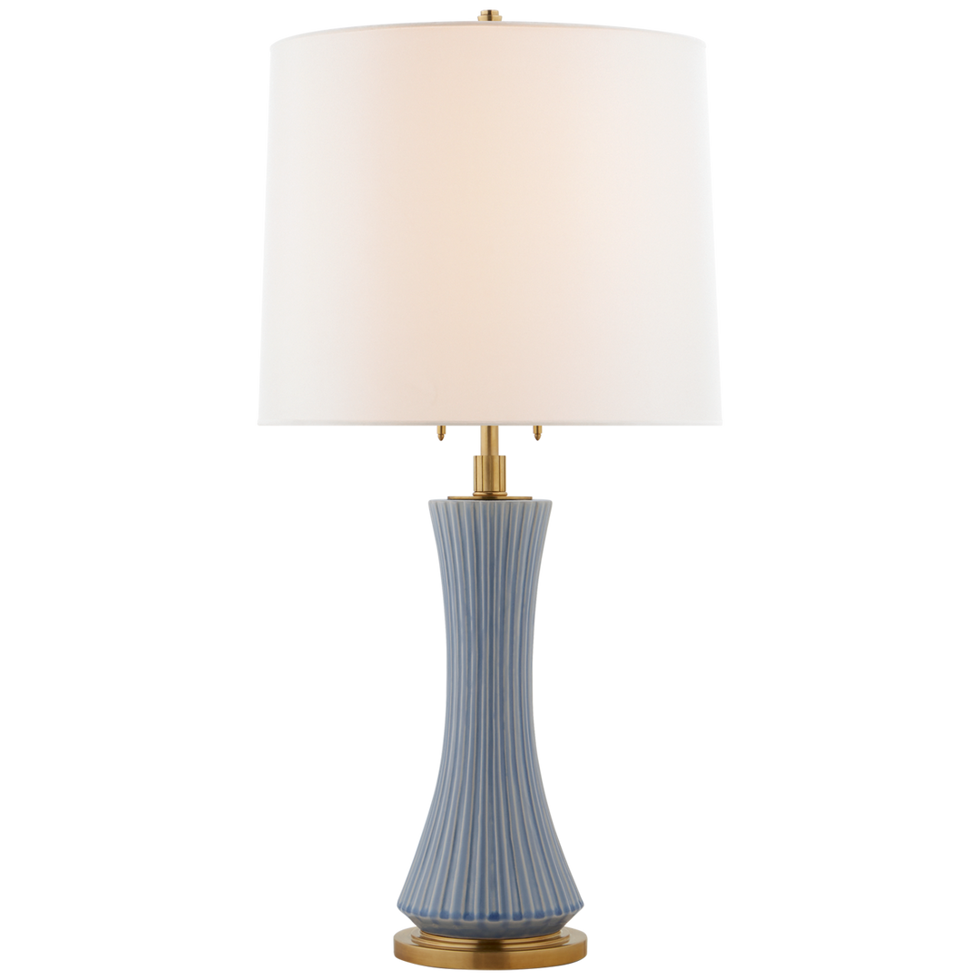 TABLE LAMP POLAR BLUE CRACKLE #41436