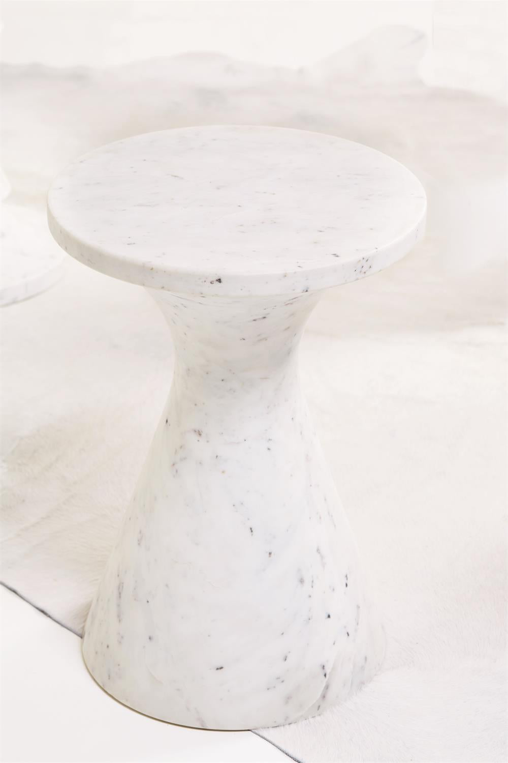 SIDE TABLE WHITE MARBLE ROUND