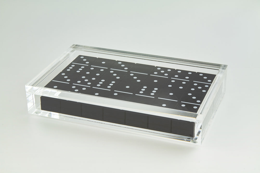 DOMINO SET LUCITE BLACK #42382