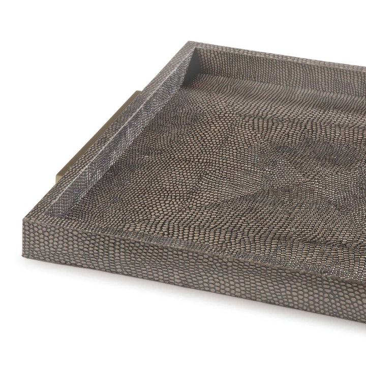 TRAY BROWN SNAKE SHAGREEN SQUARE #42750