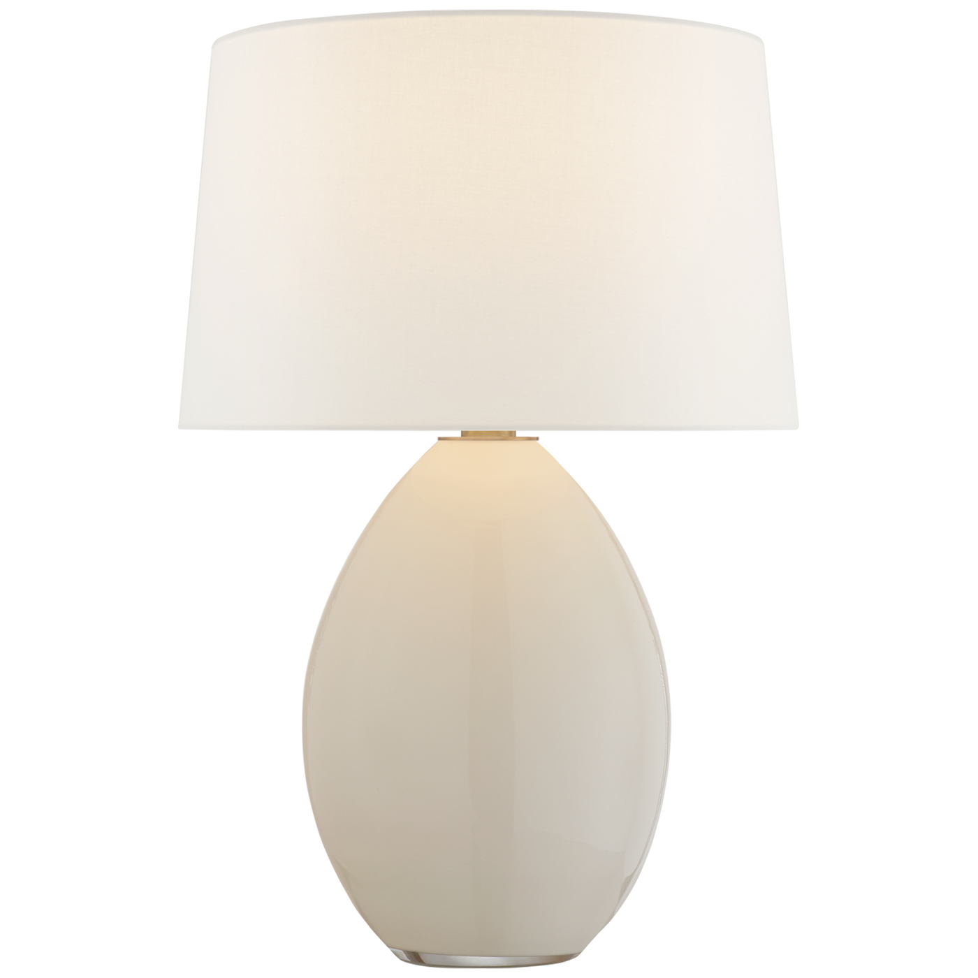 TABLE LAMP WIDE WHITE GLASS MEDIUM
