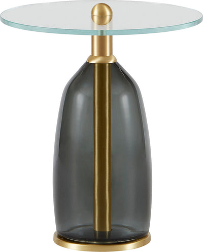SIDE TABLE GREY MURANO BASE & CRYSTAL TOP ROUND