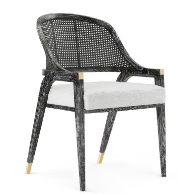 CHAIR LACQUERED CANING BLACK MAHOGANY