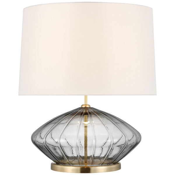 TABLE LAMP FLUTED SMOKED GLASS