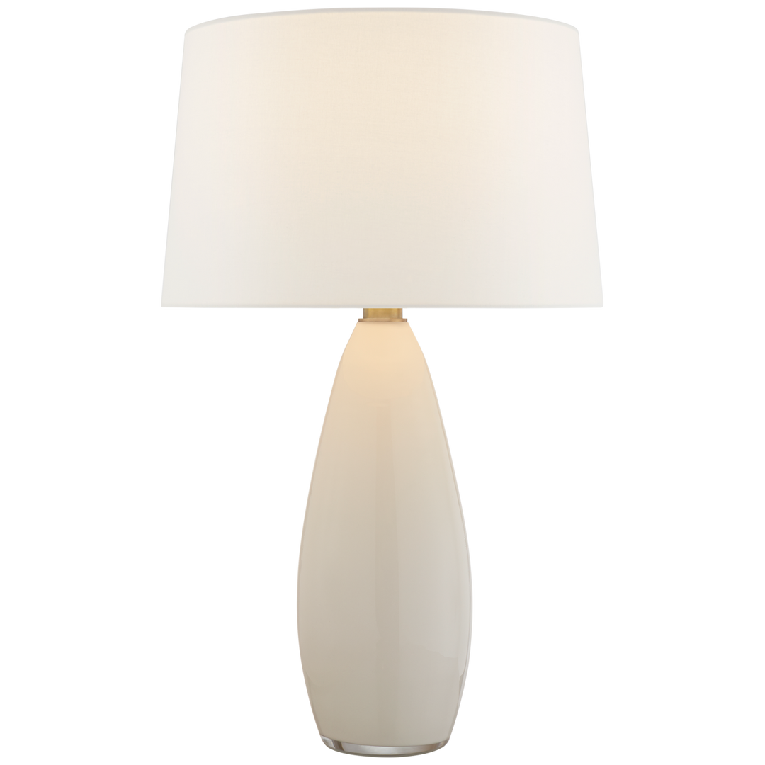 TABLE LAMP WHITE GLASS LG #60810
