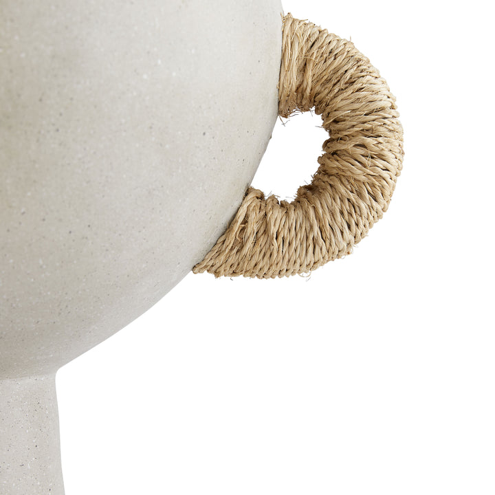 CENTERPIECE TERRACOTTA WITH ABACA WRAPPED HANDLES #61028