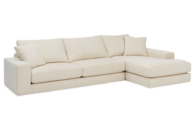 SOFA SECTIONAL 2 PIECE ARCHER WOOD BASE IN SAVVY LINEN