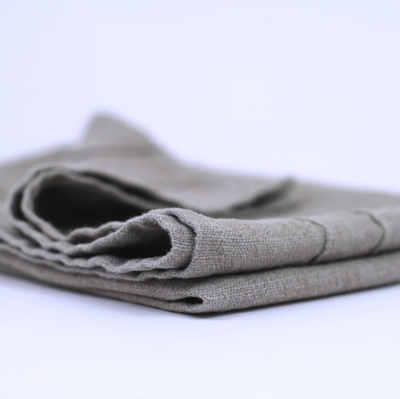 HAND TOWEL LINEN NATURAL WITH TUCKS
