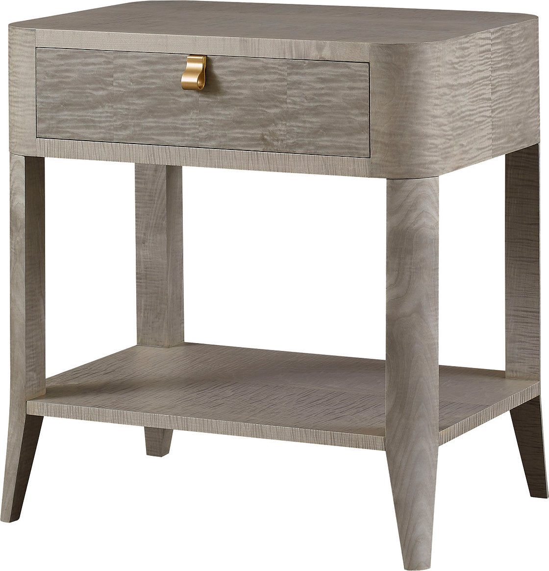 NIGHTSTAND STERLING WITH POLISHED BRASS