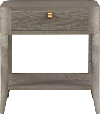 NIGHTSTAND STERLING WITH POLISHED BRASS