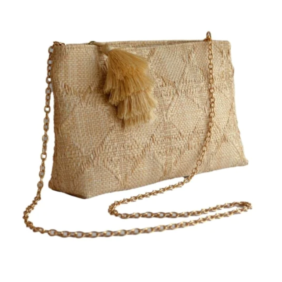 CLUTCH STRAW ISLAND CANE WITH CHAIN (Available in 2 Colors)