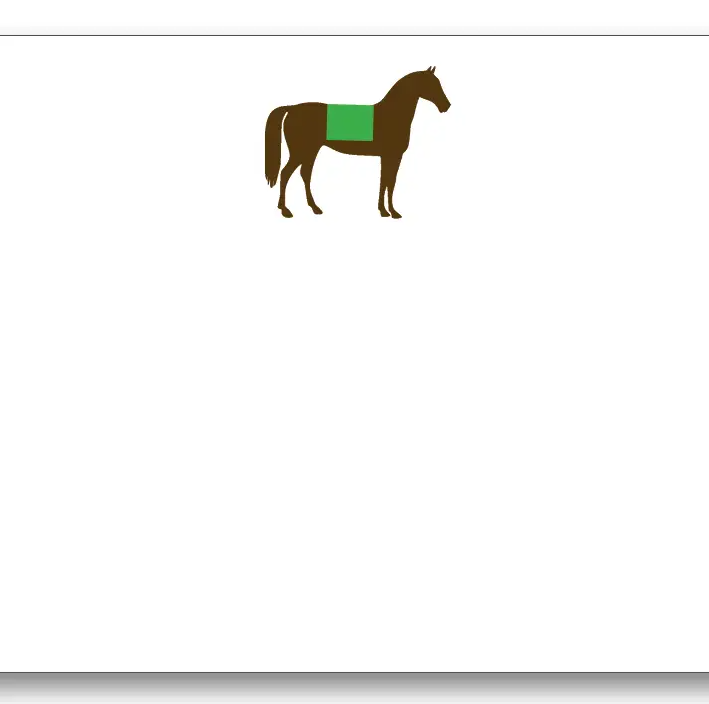 NOTE CARD HORSE GREEN ENVELOPE