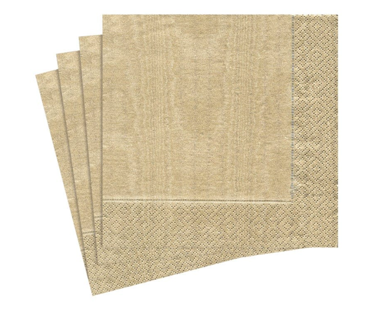 NAPKIN COCKTAIL MOIRE GOLD (Available in 2 Sizes)