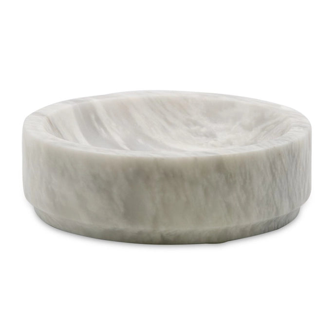 BOWL SHALLOW MARBLE PEARL WHITE