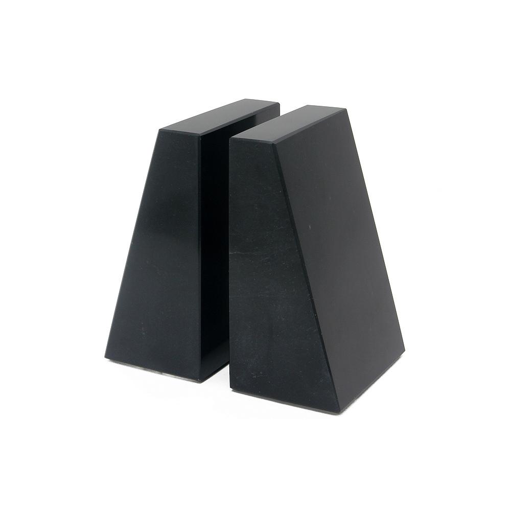 BOOKENDS SLANTED BLACK MARBLE