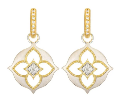 JUDE FRANCES EARRING DROPS WITH OPEN FLORAL FRAME