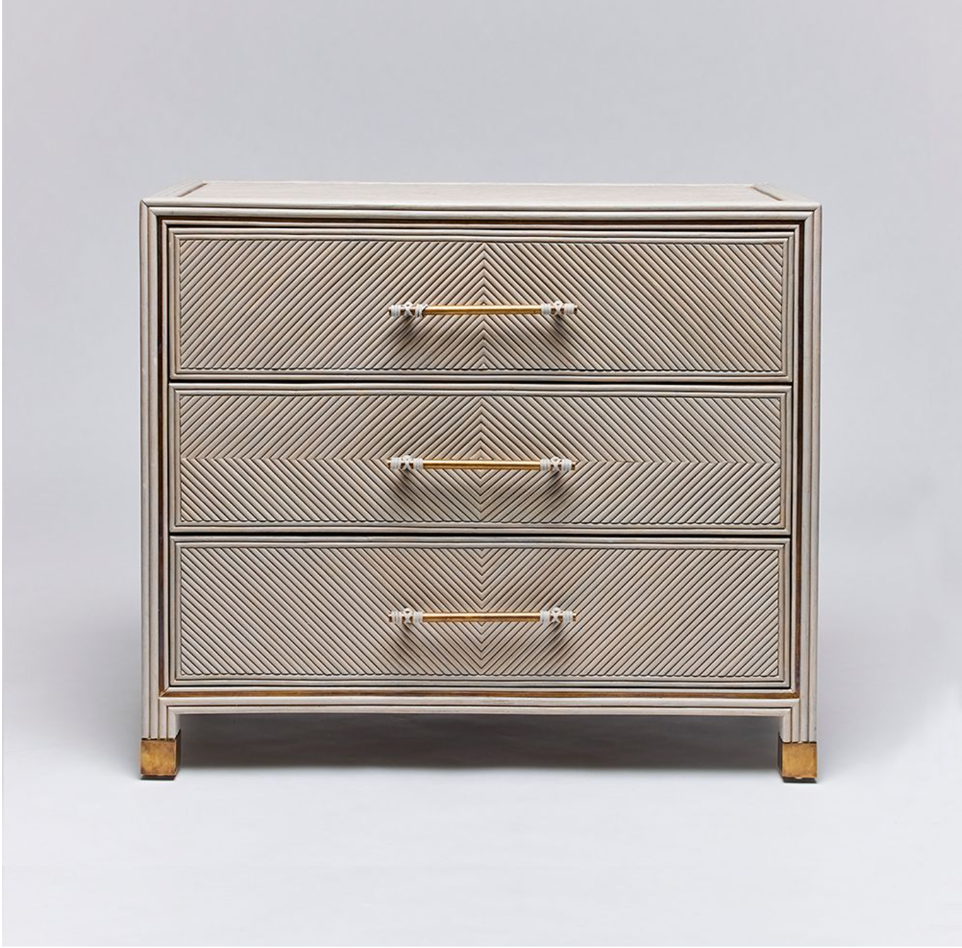 CHEST 3-DRAWER GREY WASHED RATTAN