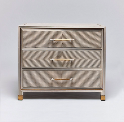 CHEST 3-DRAWER GREY WASHED RATTAN