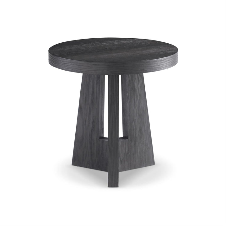 SIDE TABLE ROUND WOOD TRIANGLE LEGS #71779