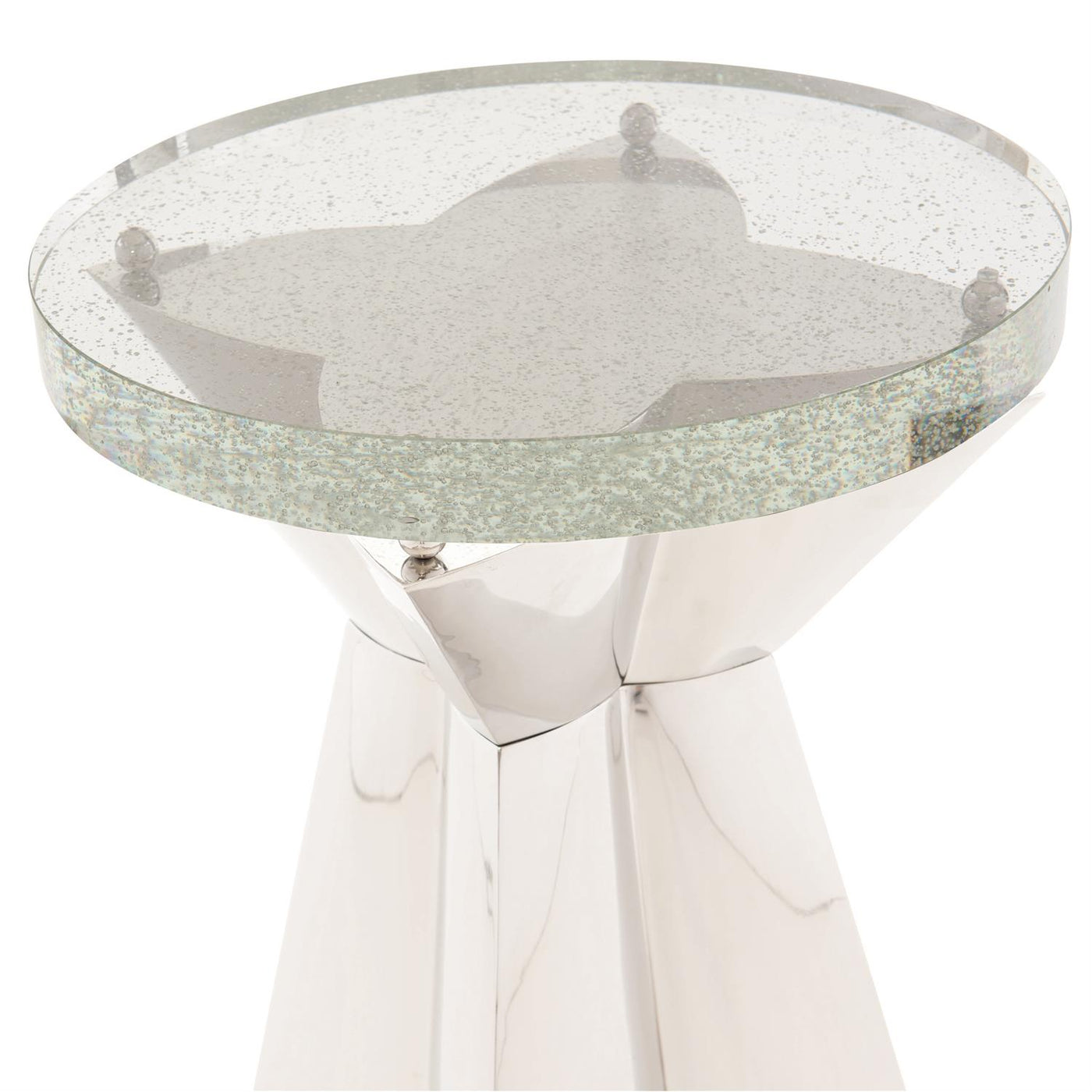 ACCENT TABLE GLASS TOP STAR BASE