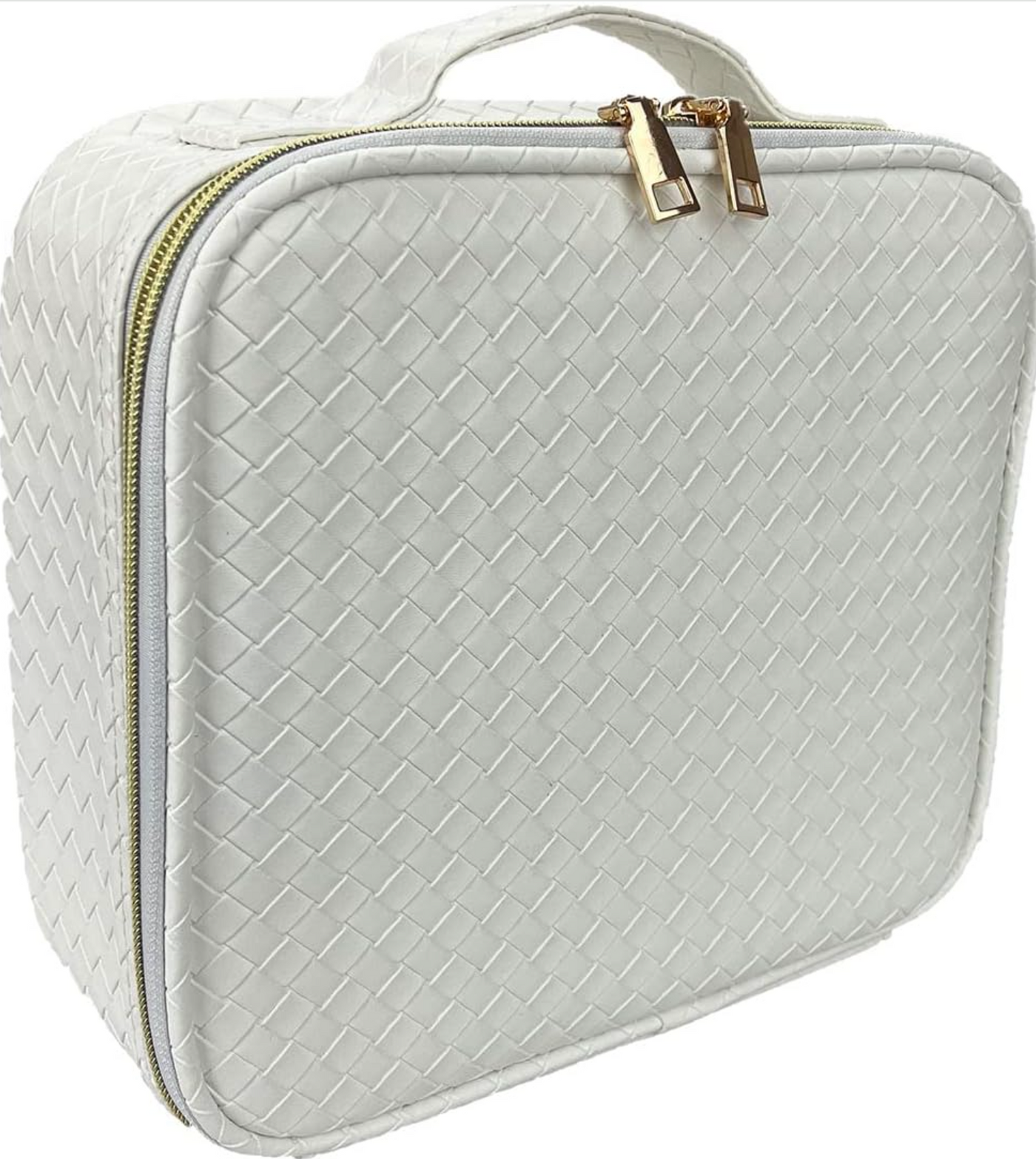 COSMETIC BAG WOVEN WHITE LARGE