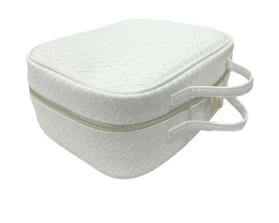 COSMETIC BAG WOVEN WHITE LARGE