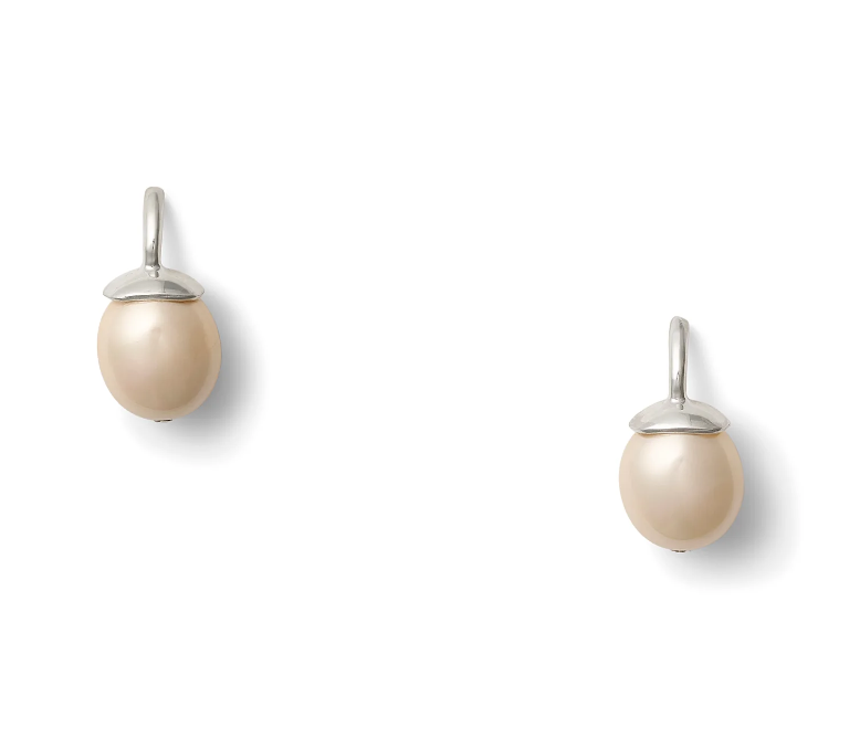 CATHERINE CANINO EARRING BISQUE EGG PEARL STERLING MED