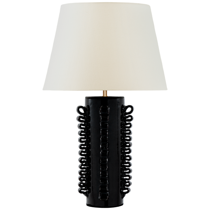 TABLE LAMP REACTIVE CERAMIC IN BLACK 25"