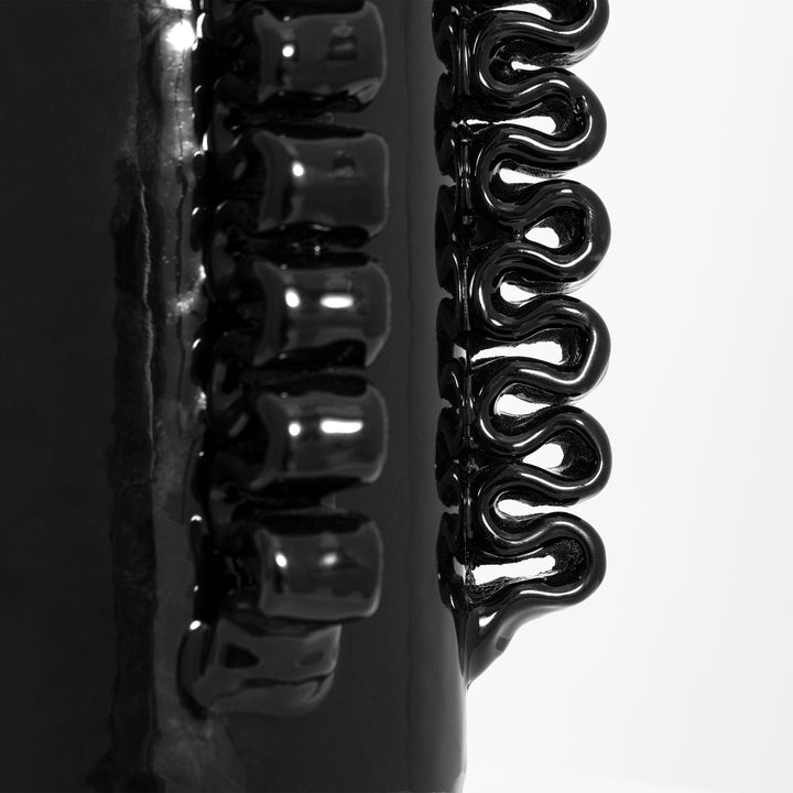 TABLE LAMP REACTIVE CERAMIC IN BLACK 25"