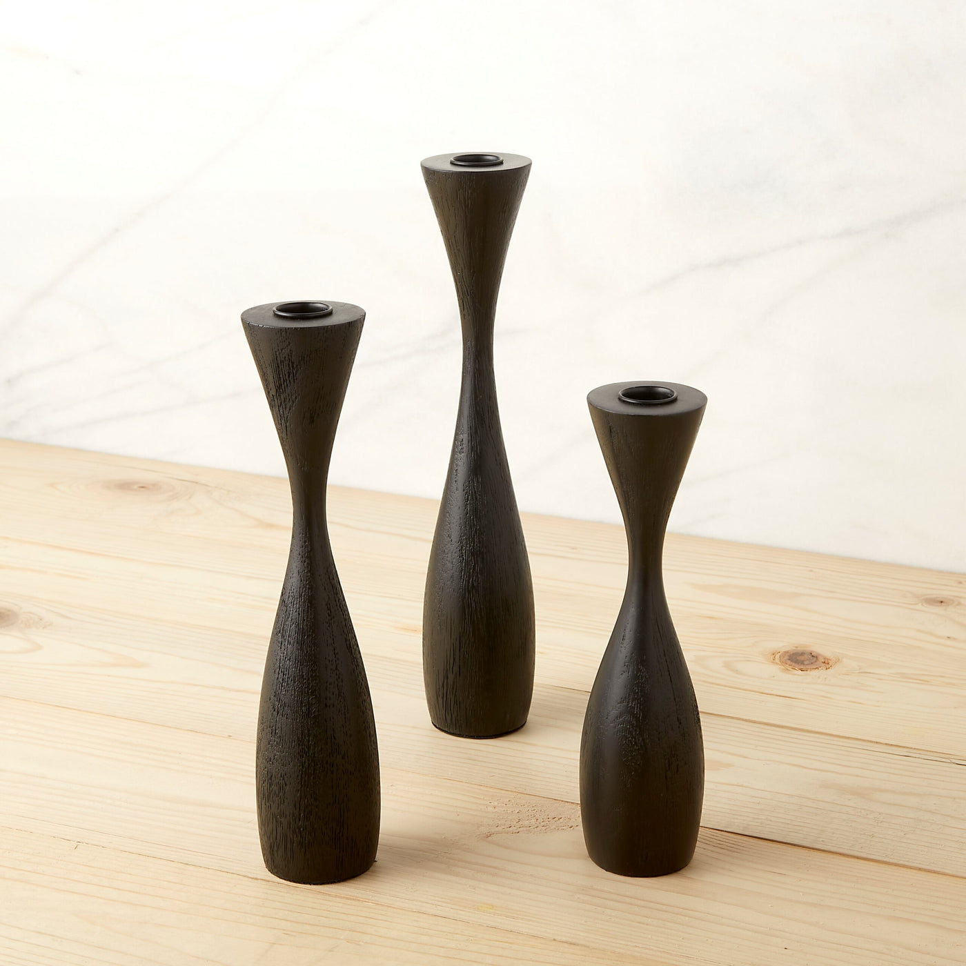 CANDLESTICK BLACK LONG NECK (Available in 2 Sizes)
