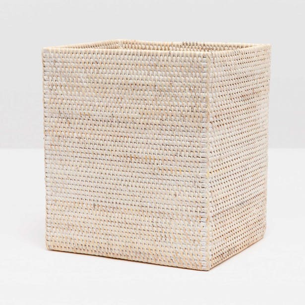 BATH COLLECTION WHITEWASHED RATTAN
