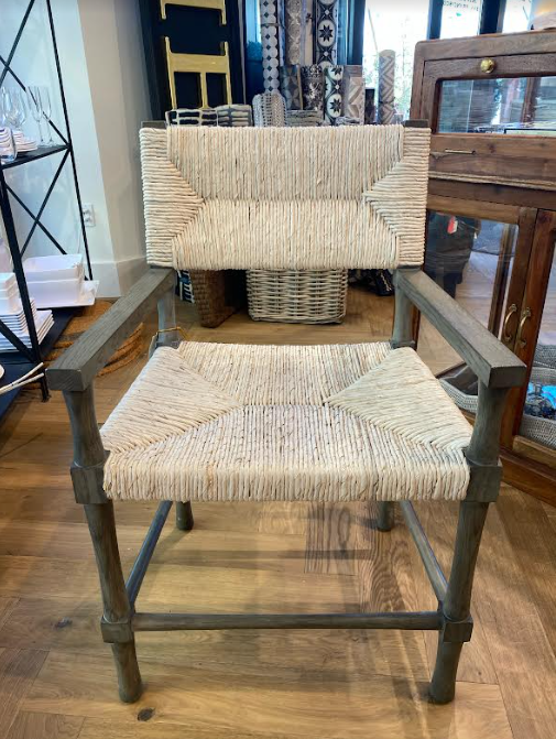 ARM CHAIR WOVEN GRAY FINISH