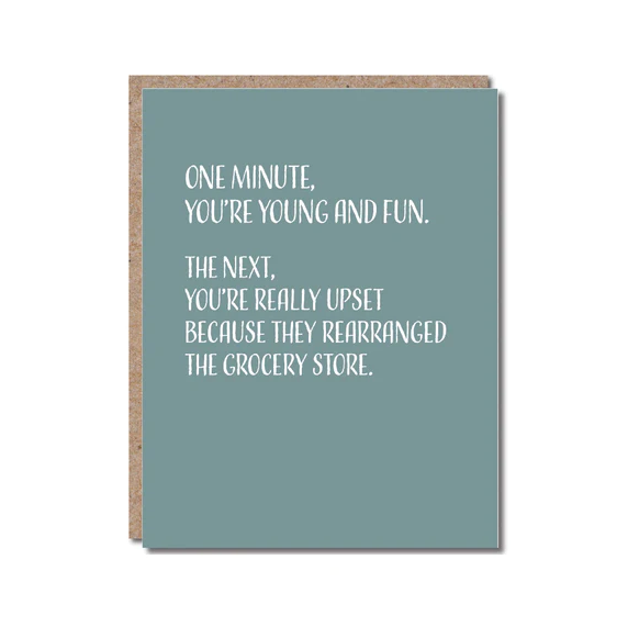 BIRTHDAY GREETING CARD "YOUNG & FUN GROCERY STORE"