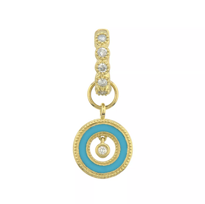 JUDE FRANCES PETITE ROUND EARRING CHARM WITH COLORED CERAMIC