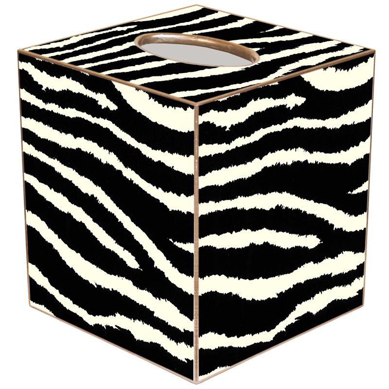 TISSUE BOX ZEBRA BLACK & WHITE