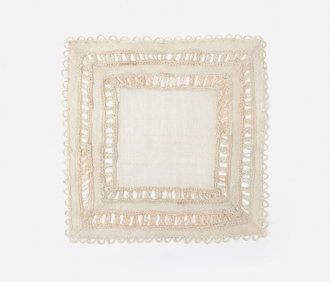 PLACEMAT BLEACHED ABACA SQUARE