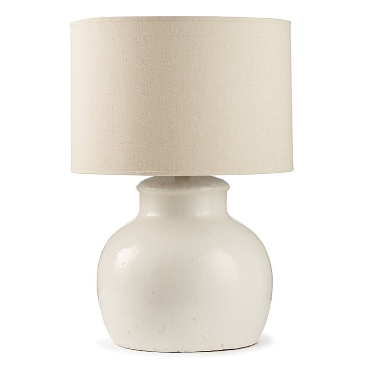 TABLE LAMP WHITE WITH CREAM SHADE