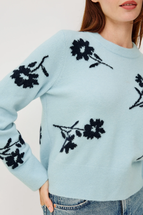SWEATER WINTER BLUE FLORAL ANISE