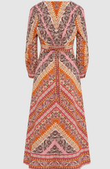 DRESS V NECK MIDI ORANGE