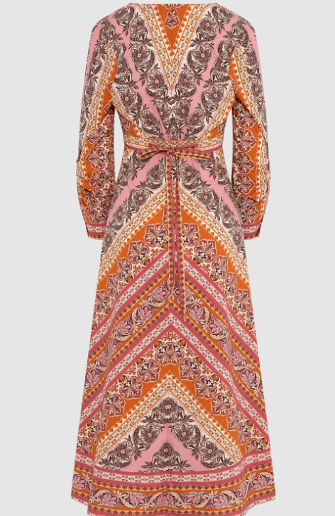 DRESS V NECK MIDI ORANGE