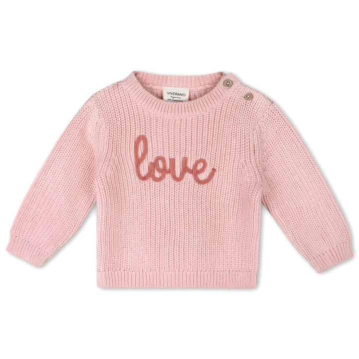 SWEATER LOVE EMBROIDERED BLUSH PINK