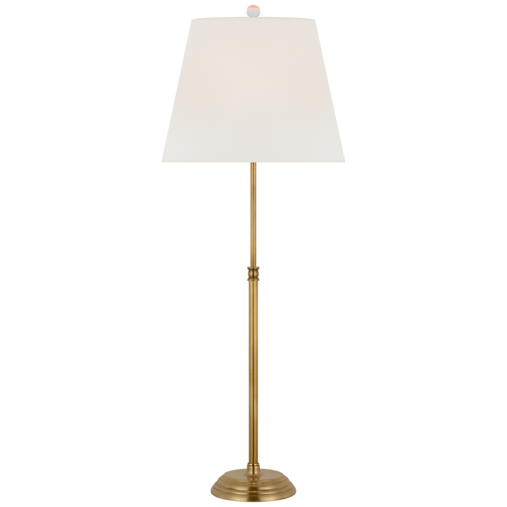 BUFFET TABLE ANTIQUE BRASS WITH LINEN SHADE 29"