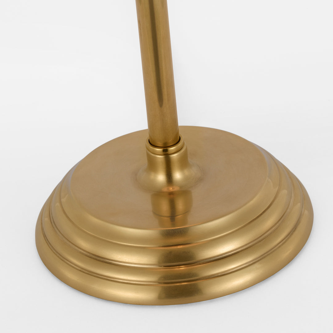 BUFFET TABLE ANTIQUE BRASS WITH LINEN SHADE 29"